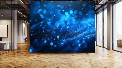 blue glow particle abstract bokeh background Wall mural