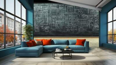 Classroom classroom architecture blackboard. Wall mural