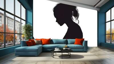 Legal Secretary Silhouette on white background Wall mural