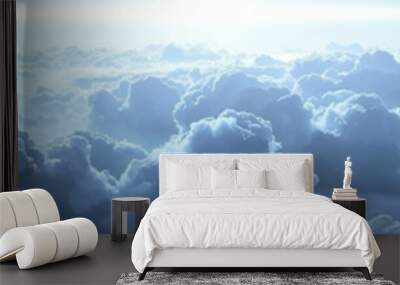 Light Blue tones. poster banner landing page background design. Liht Blue cloudscape. with light blue  Wall mural