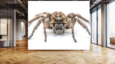 Wolf spider isolated on white background Wall mural