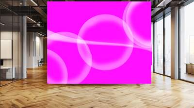 Bright pink background with circles inside suitable make background. Wall mural