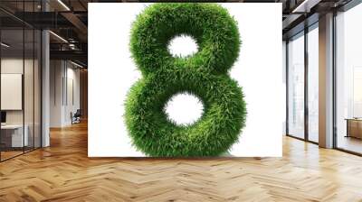 The number 8 is made out of grass and is surrounded by two green circles Wall mural