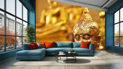 Golden statue of buddha in temple, Thailand	 Wall mural