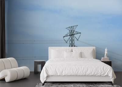 The power transmission towers of sunset sky background Wall mural