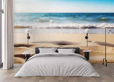 Blurred Seascape Background with Beach and Sky Landscape Wall mural