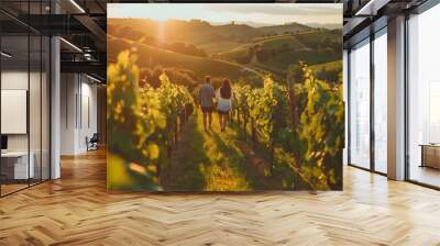 Eco friendly Vineyard Tour with Organic Wine Tasting in Scenic Rolling Hills Wall mural