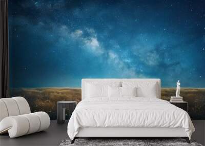 expansive starry night sky over an enchanting open landscape milky way galaxy painting a breathtakin Wall mural