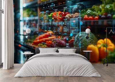 Immersive Online Grocery Shopping with Interactive Virtual Assistance Wall mural