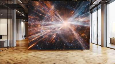 Interstellar Communication Network of Luminous Light Beams Crossing Cosmic Galaxy Wall mural