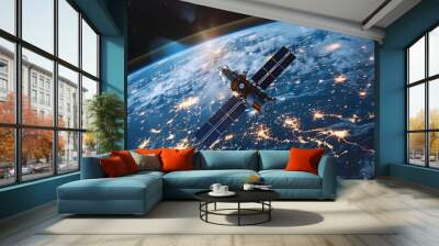 Satellite Imagery Capturing Earth s Detailed Geographical Data and Technological Advancements Wall mural