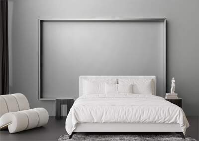 Sleek Silver Modern Frame with Clean Edges for Minimalist Interior Design and Art Display Wall mural