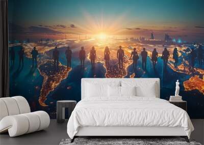 The Global Interconnectedness and Diversity Embracing the Transformative Power of Technology in an Increasingly Borderless World Wall mural