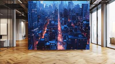 Tranquil Cityscape at Dawn Awaiting the Day s Rush Wall mural