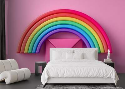 Vibrant Email Icon with Rainbow Symbolizing Colorful Communication Wall mural