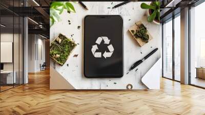 Webinar on Environmental Impact of Modern Gadget Production and Disposal with Copy Space Wall mural