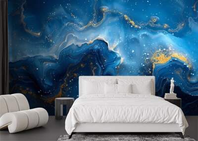 Abstract Liquid Blue Pattern Background Wall mural