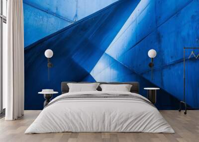 Vibrant Blue Triangle Abstract Backdrop: A Captivating Geometric Shape in a Dynamic and Colorful Design Wall mural