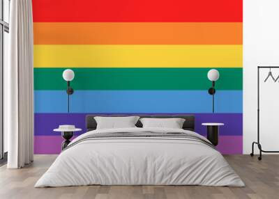 An abstract illustration of LGBTQ Pride banner or header on an isolated pink background Wall mural