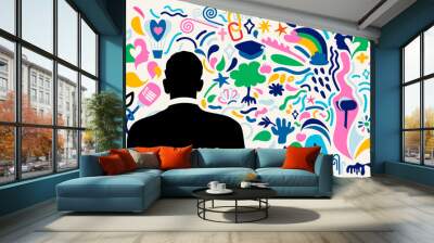 An abstract poster illustration for MLK day in abstract designs concepts of empathy and dream   Wall mural