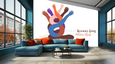 An abstract vector illustration for Women’s Day on the theme of Embrace Equity for 2023 Wall mural