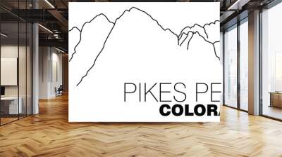 An abstract vector illustration on Pikes Peak Colorado Wall mural