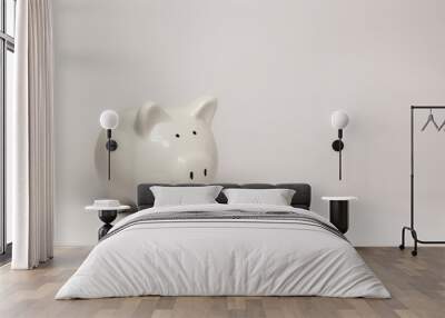 Piggybank white small On saving and investing, financial and banking Wall mural