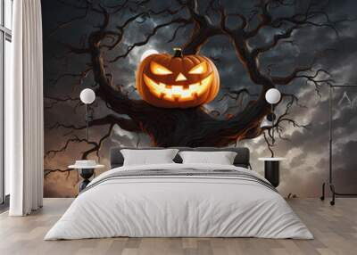 halloween background with pumpkin Wall mural