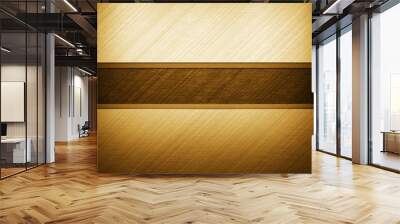 Gold metal background. Brushed metallic texture. 3d rendering Wall mural