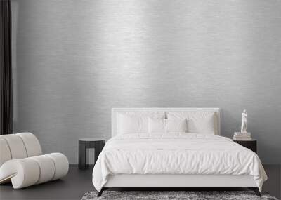 Silver metal background. Brushed metallic texture. 3d rendering Wall mural