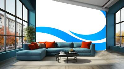 water wave graphic simple, ocean wave symbol, aqua icon Wall mural