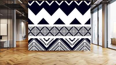 Geometric patterns with simple shapes. Tribal and ethnic fabrics. African, American, Mexican, Indian styles. Simple geometric pattern elements are best used in web design, business textile printing. Wall mural