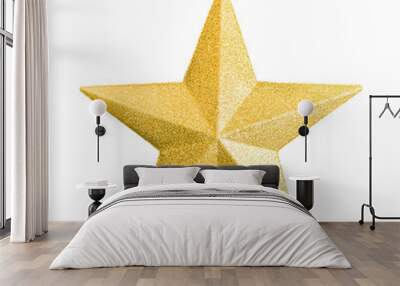 Close up golden star icon Wall mural