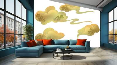 Flowery clouds in Oriental style, digital illustration Wall mural