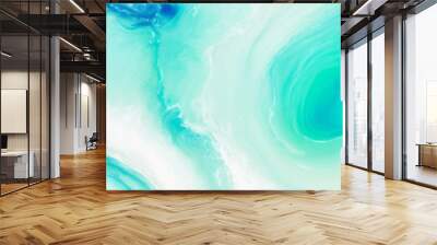 abstract soft blue and green abstract water color ocean wave texture background. Banner Graphic Resource as background for ocean wave and water wave abstract graphics	 Wall mural