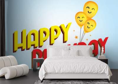 Happy Birthday Text Wall mural