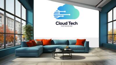 cloud logo designs template, tech logo designs concept Wall mural