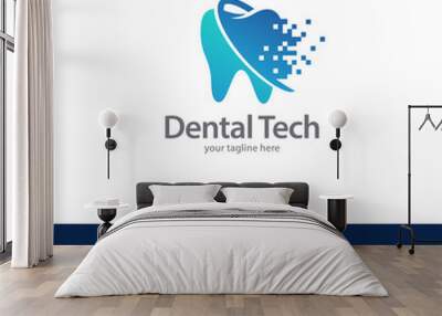 Dental Tech Logo Design Template Wall mural