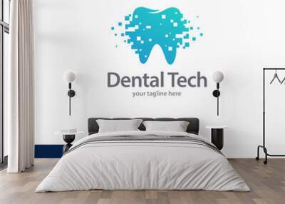 Dental Tech Logo Design Template Wall mural