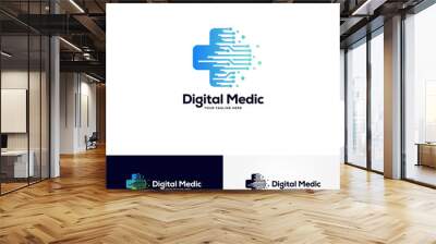 digital medic logo designs template, healthcare logo designs Wall mural