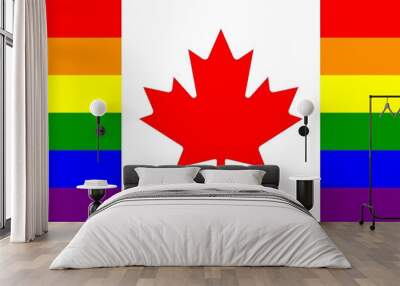 Pride rainbow Canada national country flag vector Wall mural