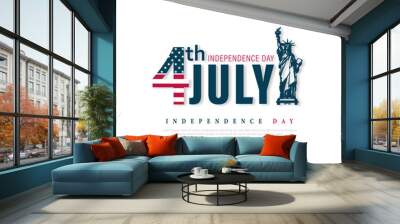 USA 4th of July, Independence Day USA, Vector illustration Wall mural