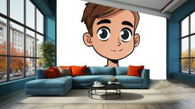 Cartoon portrait of a cute child  Wall mural