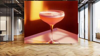 Fresh cocktail glass on a table in a trendy nightclub restaurant bar Wall mural