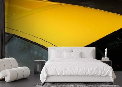 Roof on a yellow car Wall mural