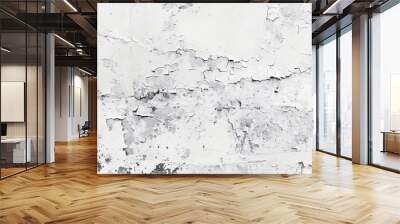 Peeling white paint texture on weathered concrete wall Wall mural