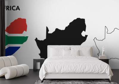 Set of South Africa map isolated on white background, vector illustration design Wall mural