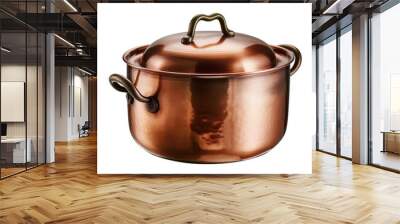 Vintage copper pot isolated on transparent background. Wall mural