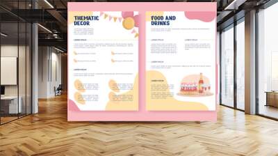 Bachelorette party flat vector brochure template. Booklet, leaflet printable flat color designs. Editable magazine page, reports kit with text space. Nerko One, Quicksand, Comfortaa fonts used Wall mural