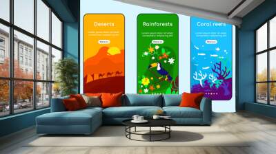 Climate zones onboarding mobile app screen flat vector template Wall mural